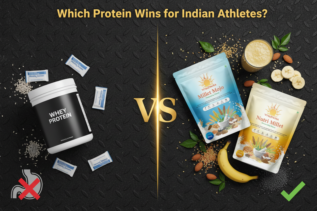 Vivasvana Millet vs Whey Protein — Which is Better for Indian Athletes in 2026?