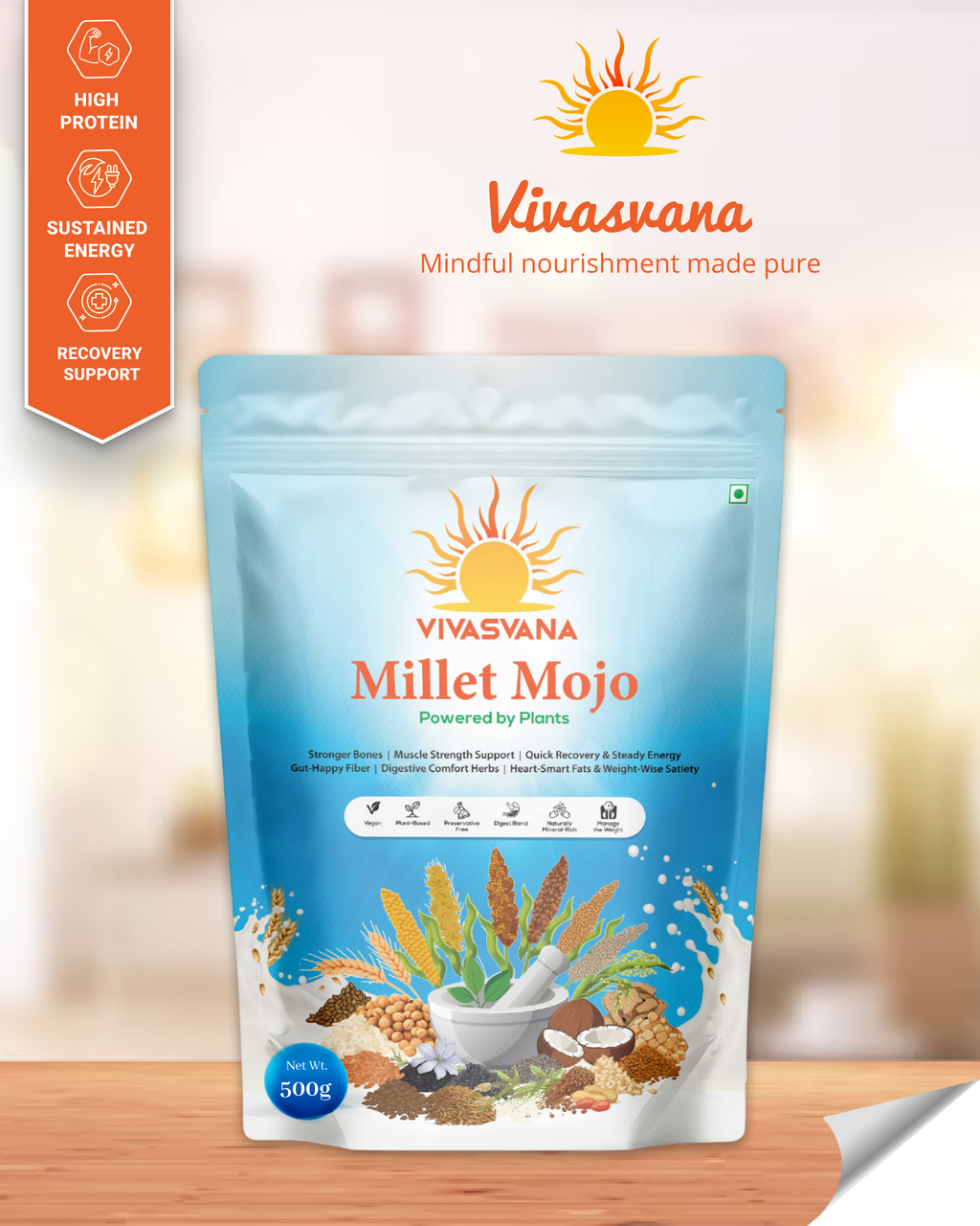 Vivasvana Combo Pack | Nutri Millet + Millet Mojo | Complete Plant-Based Nutrition Bundle | Gut Health + Protein + Energy | 500g x 2