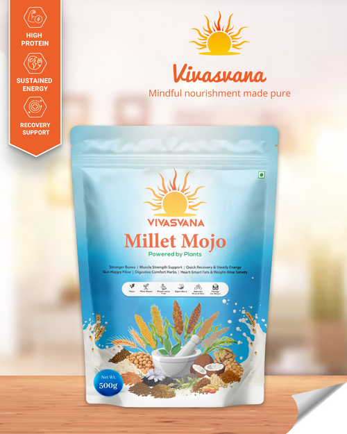 Vivasvana Combo Pack | Nutri Millet + Millet Mojo | Complete Plant-Based Nutrition Bundle | Gut Health + Protein + Energy | 500g x 2