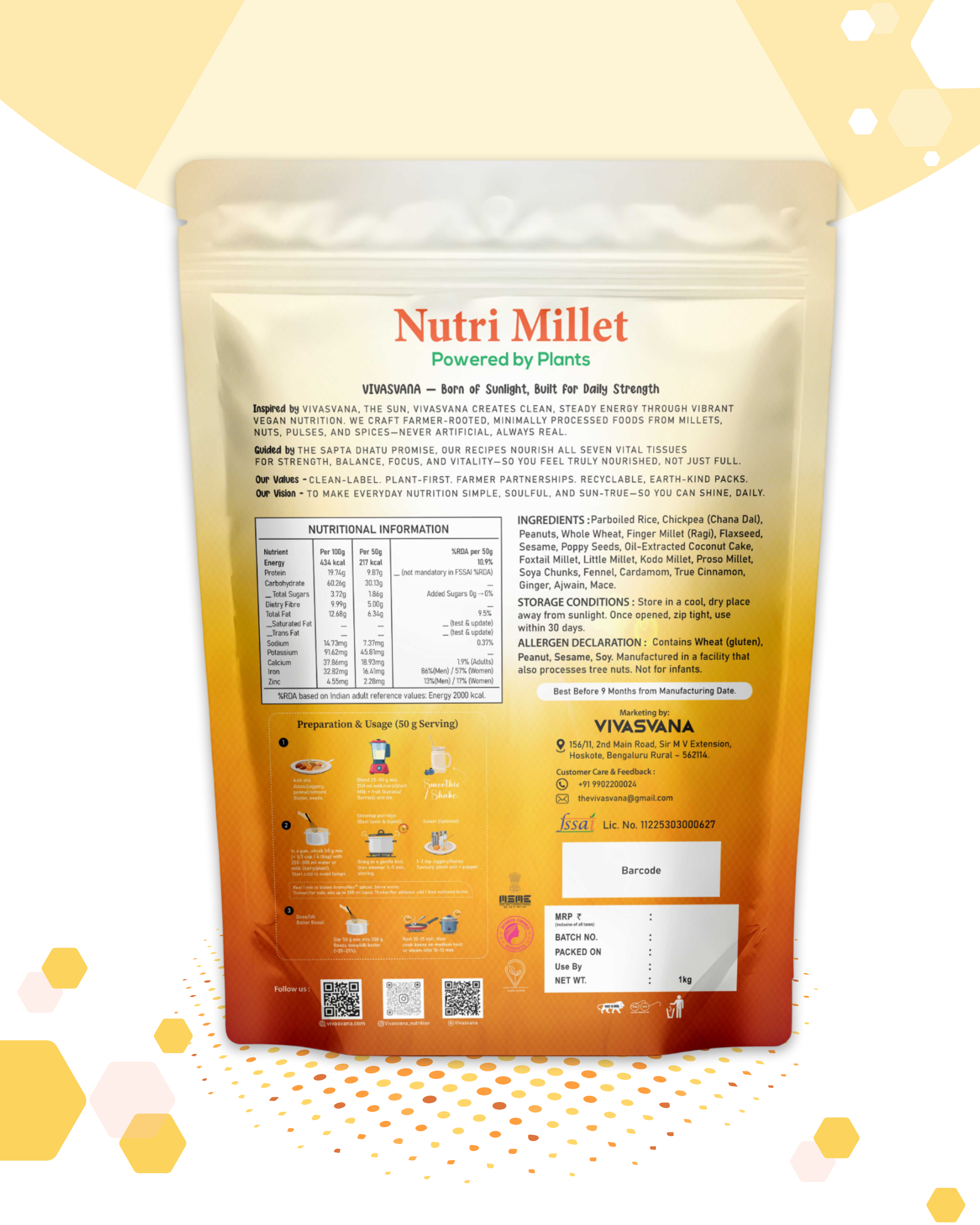 Vivasvana Combo Pack | Nutri Millet + Millet Mojo | Complete Plant-Based Nutrition Bundle | Gut Health + Protein + Energy | 500g x 2